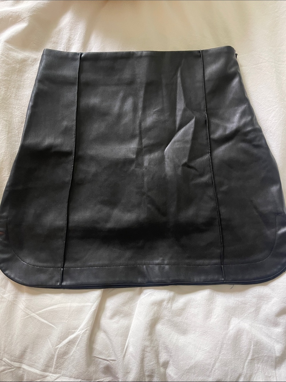 Classic Black Leather Mini Skirt
